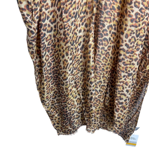 Bon Voyage Cheetah Animal Print Sheer Oversized Swimsuit Coverup Open Front - Picture 6 of 7